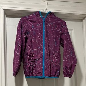 Lands' End Purple Raincoat with Blue Accents